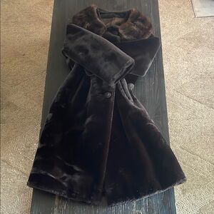 Vintage BORGLASKA black long 1950s fur coat, jacket